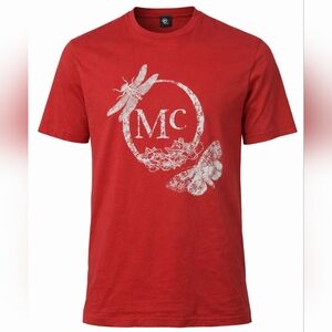 Alexander McQueen Men’s Red Graphic Tee Size Large | Dragonfly Butterfly MC Logo